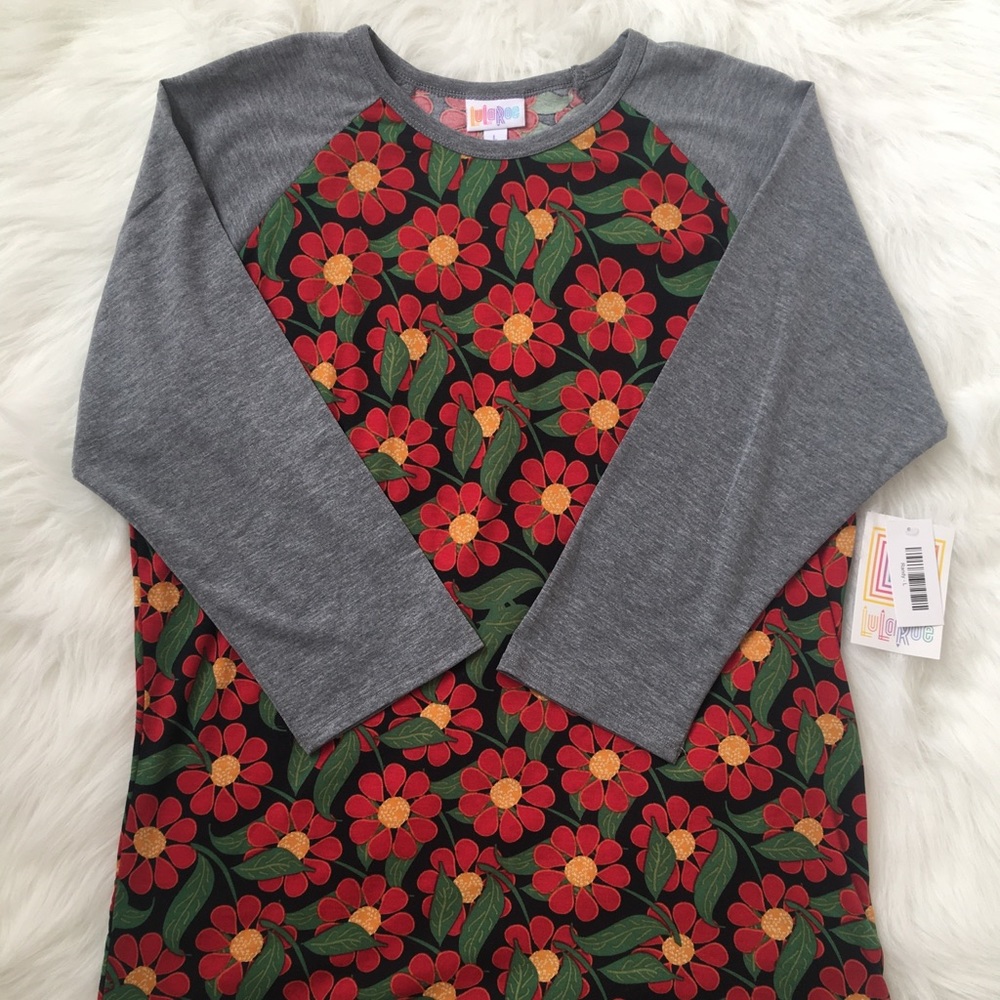 NWT Lularoe size large Randy tee shirt daisy print